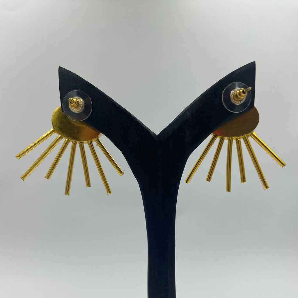 Gold plated earrings SOL with yellow quartz