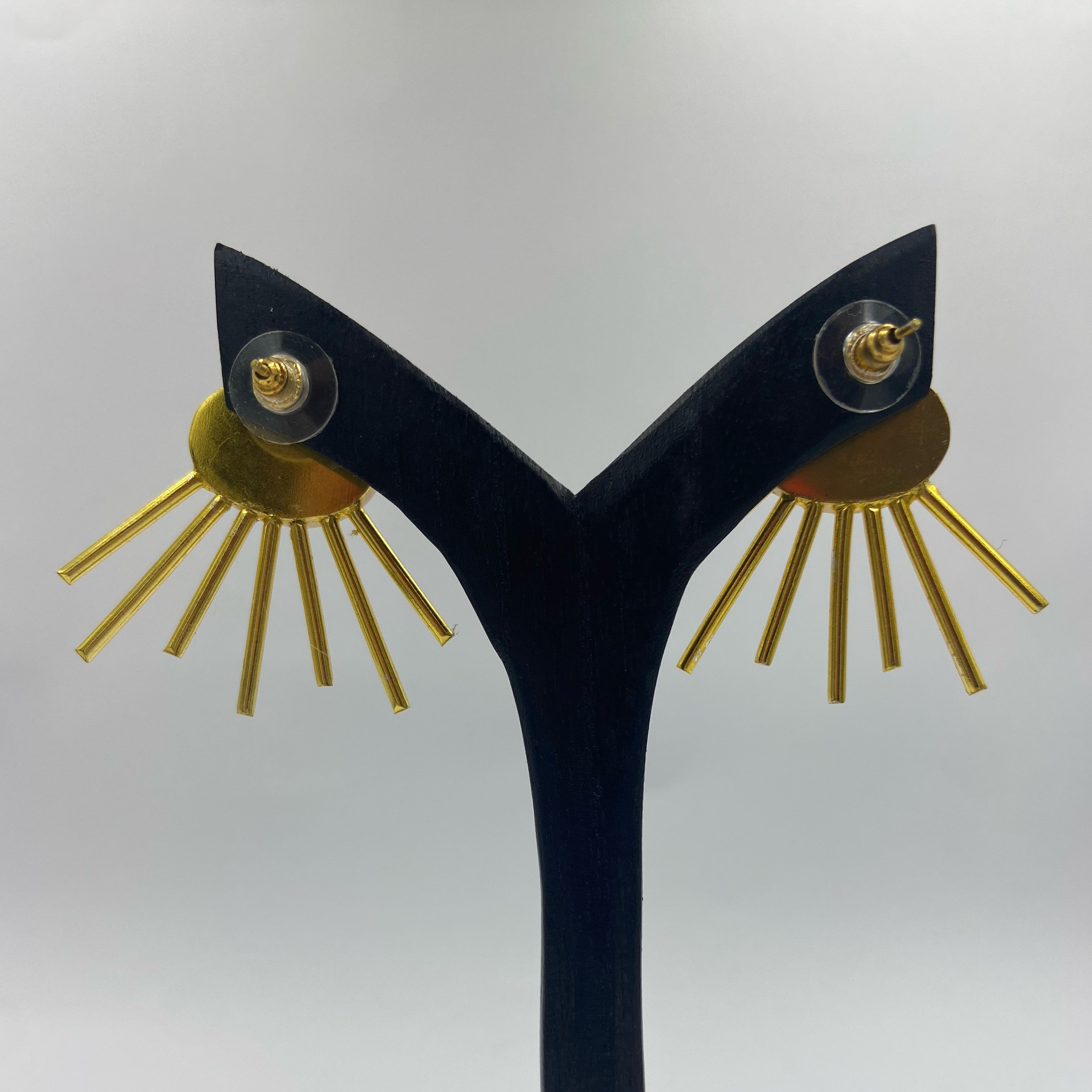 Gold plated earrings SOL with yellow quartz